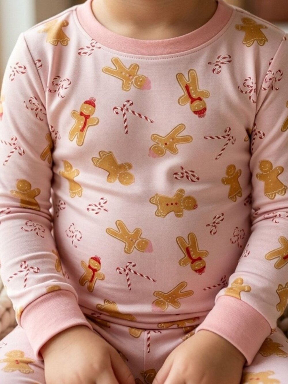 Toast + Jams Bamboo Pajamas 4T | Pink Gingerbread 2-Piece Set